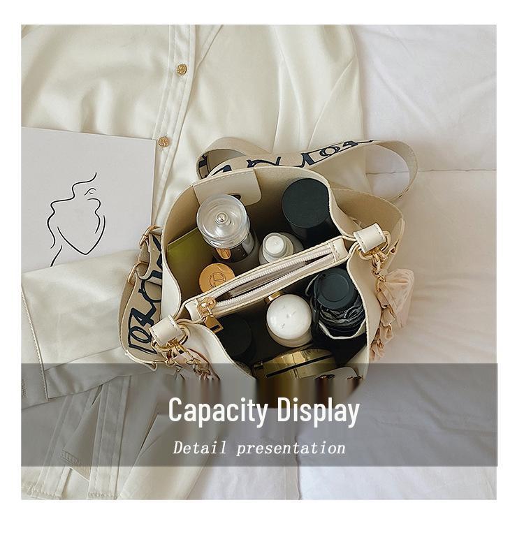 2025 Spring Fashion Women's Large Capacity Textured Crossbody Bucket Bag