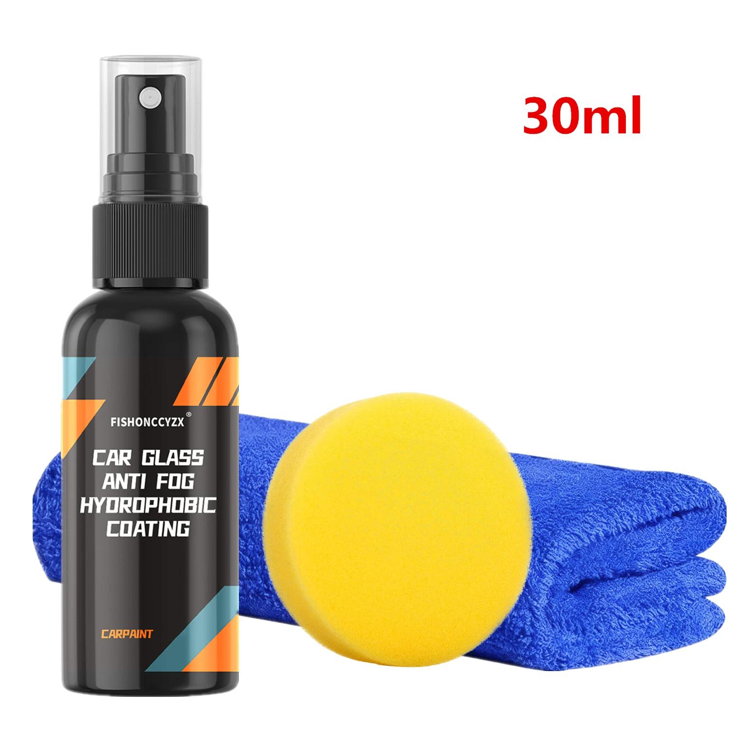 

Car Glass Anti-rain Water Spray Repellent Nano Coating Hydrophobic Waterproof Agent Oil Film Removing Auto Glass Film Agent 30ml set
