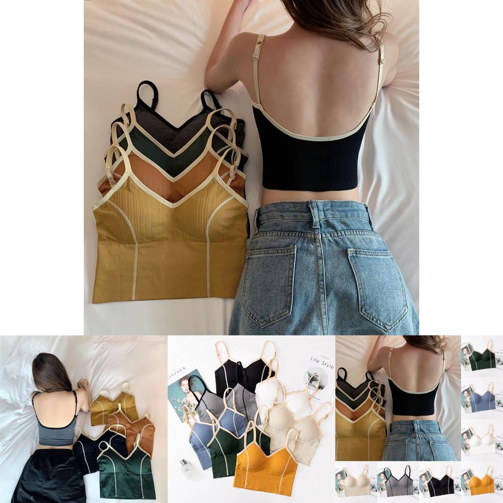 Comfortable Scoop Bralette Tops With U Back And Adjustable Straps For Women