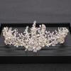 Trendy Handmade Wedding Crown Baroque Rhinestone Pearl Crystal Headband Wedding Hair Accessories Bridal Crown