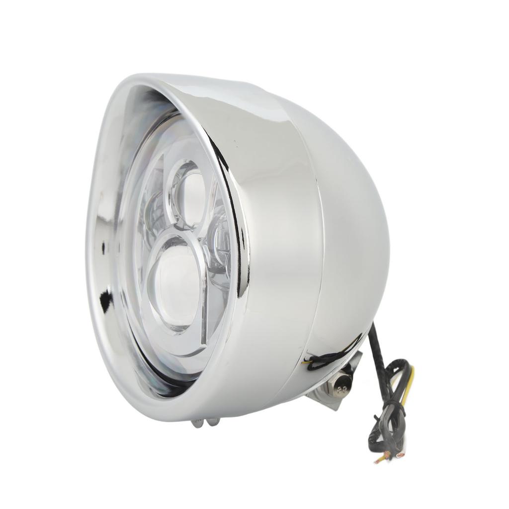 7 Zoll Motorrad LED Scheinwerfer mit Chromgehäuse Superhell Wasserdicht Universelle Passform 67789?91