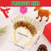 Happy New Year Headband for New Year Party Sequins Garland Headwear for Adult Teens Shimmering Festival Props Hairhoop