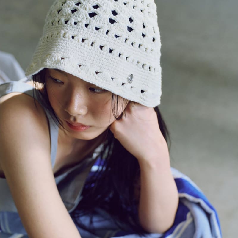 

kuho plus Вязаная крючком панама цвета слоновой кости (KE558BM010) White