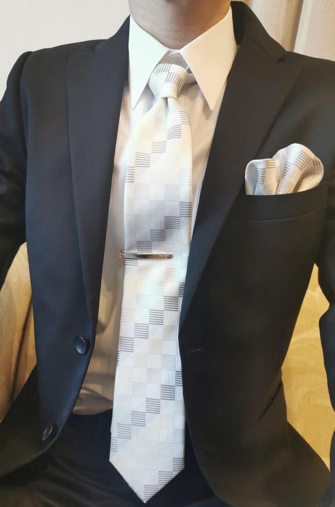 [Michiko London] Made in Japan 100% Silk Pocket Square Formal 2-Piece Set [cpn-165]