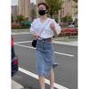 Women's Tencel Puff Sleeve Doll Collar Blouse - Summer 2024