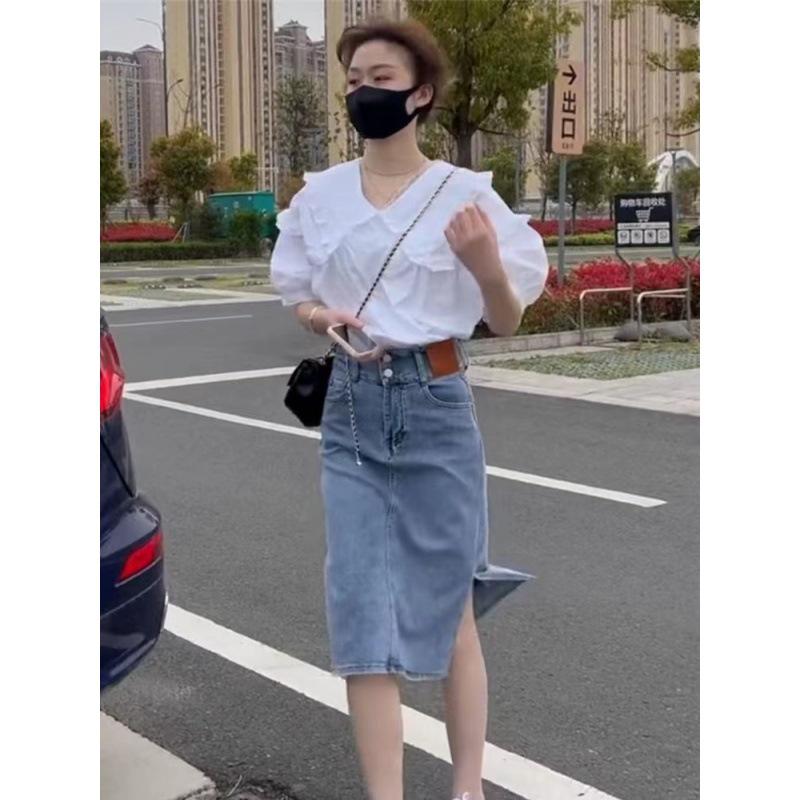 Women's Tencel Puff Sleeve Doll Collar Blouse - Summer 2024