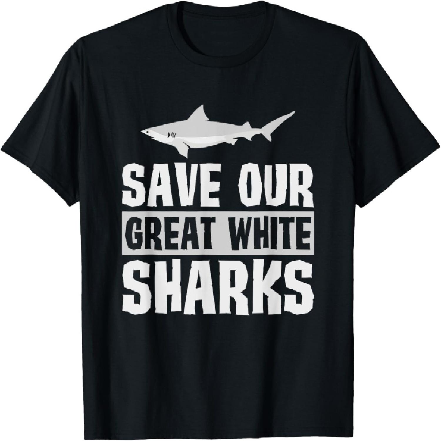 Save Our Great White Sharks Earth Day T-Shirt S