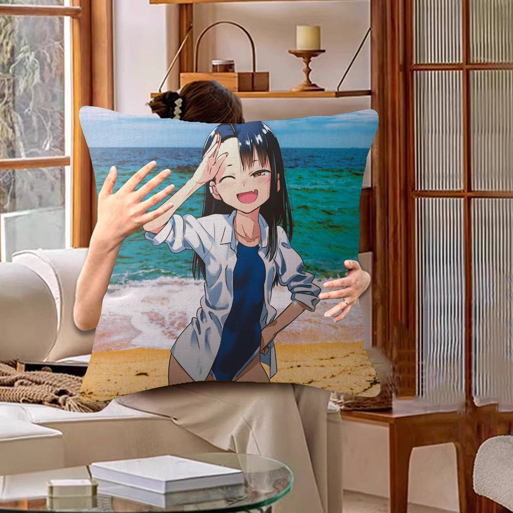 Anime Dont Toy With Me Miss Nagatoro Cushion Cover Inches Farmhouse Decor Home Throw Pillow Covers For Couch Decorations