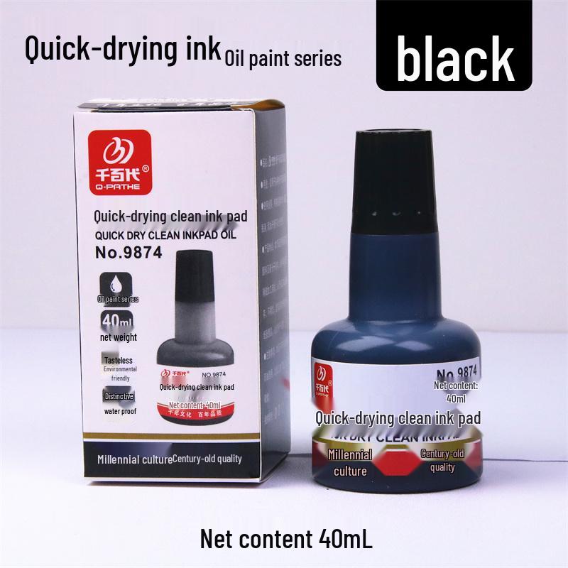 Quick-Dry Dual Ink Pad: Red, Blue & Black - Square & Round Options for Office, Oil & Water-Based Stamping