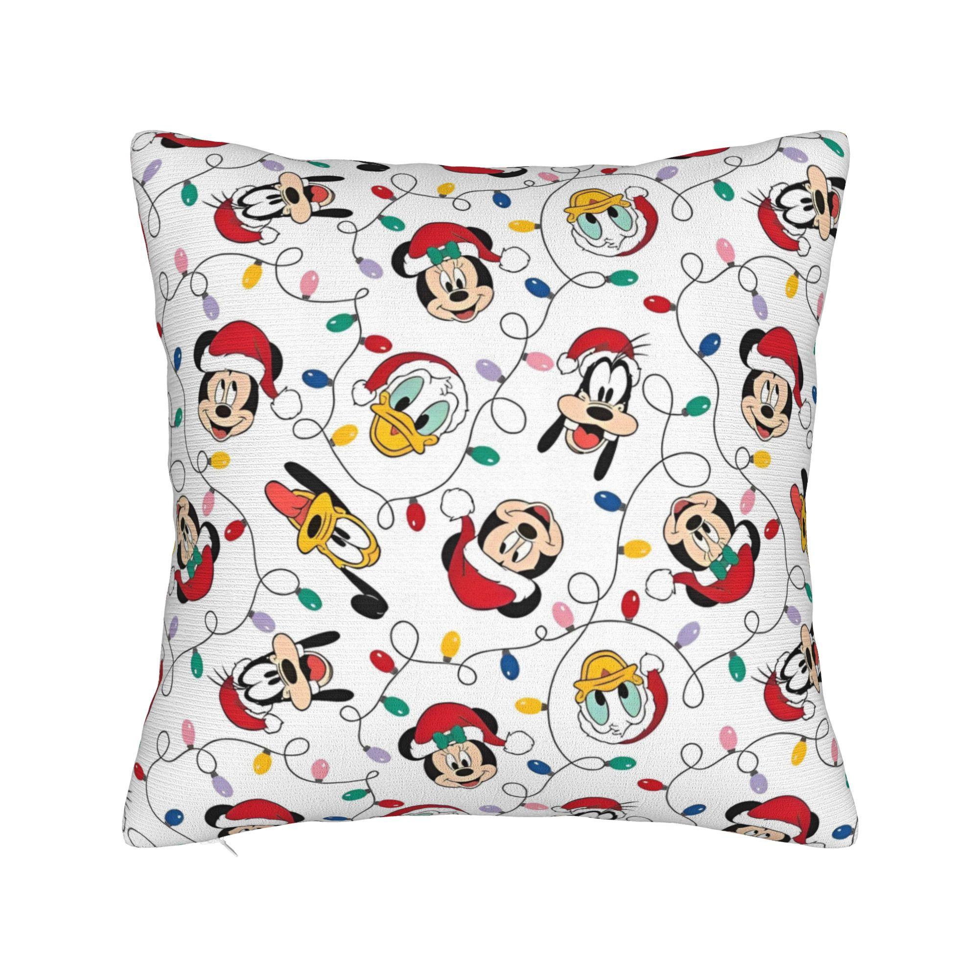 

Mickey Minnie Cartoon Square Pillow Case Cushion Covers Customized Zippered Decorative Throw Pillow Case Cover for Sofa 18 x18 30cmx30cm
