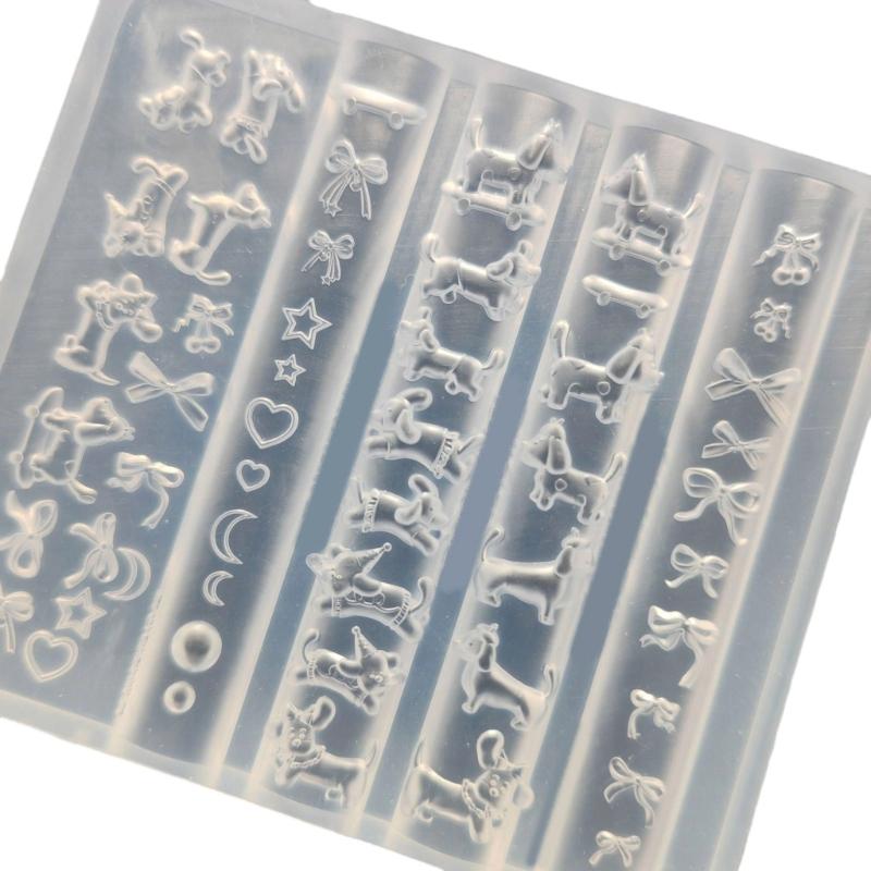 

Dachshund Bowknot Design Silicone Nail Mold Manicure Molds for Creating Detailed Nail Art and Resin Jewelry Decorations 1