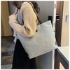 Cotton Linen Casual Tote Bag Large Capacity Handheld Bucket Style For Daily Use