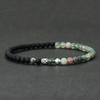 4mm Beads Bracelet Unisex Vintage Silver Color Viking Braslet Bicolor Natural Howlite Stone Braclet Hand Accessories
