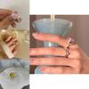 Pink Elegant Zirconia 925 Sterling Silver Ring For Women Unique Adjustable Open Ring