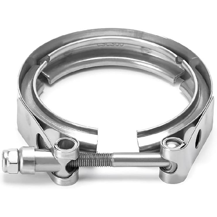 4 Inch V Band Clamp,Male Female 304 Stainless Steel Quick Release Flange Exhaust Clamp, V-Band For Pickup Truck Turbo Downpipe Exchange Exhaust