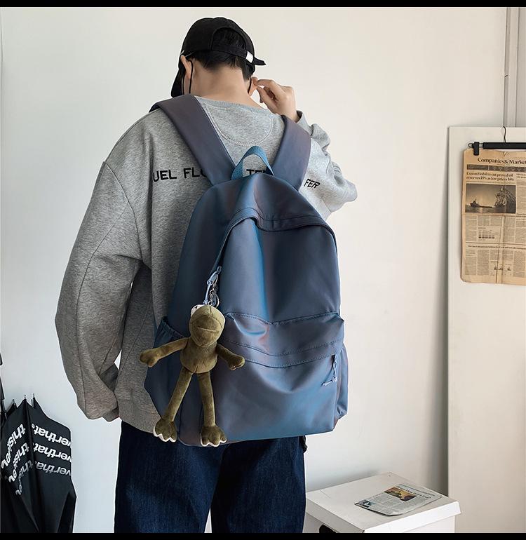 Farbverlauf College-Rucksack: Hongkong-Stil, Großes Fassungsvermögen, Nylon, Spritzwassergeschützt, Schultertasche für Herren.