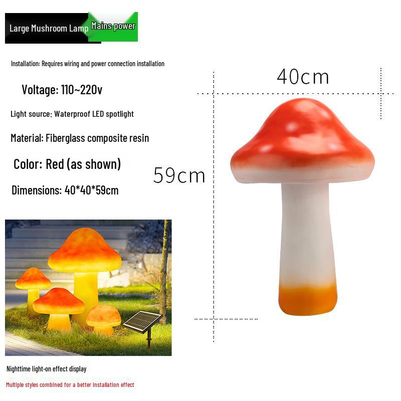 Solar-Powered Waterproof Mushroom Lamp for Outdoor Landscapes