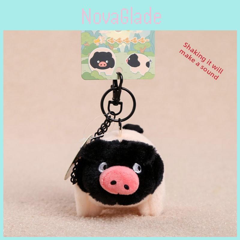 Short Plush Pig Keychain With Sound For Girls And Boys