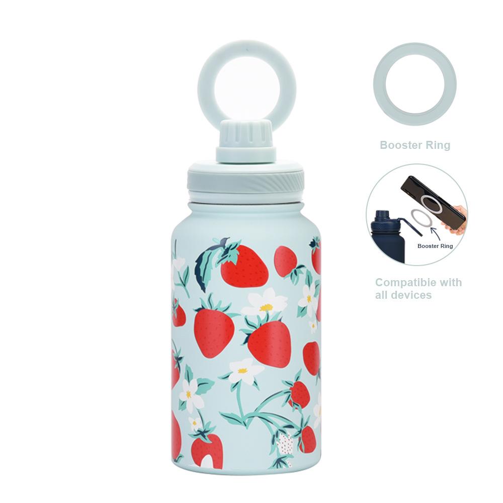 650Ml Large Mouth Thermos Cup Stainless Steel Sports Water Cup Mobile Phone Magnetic Suction Bracket With Printed Water Cup