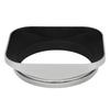Haoge LH-W58P 58mm Square Metal Screw-in Lens Hood with Hollow-out Cap for Leica Rangefinder Cameras with 58mm E58 Filter Thread Lens, Silver