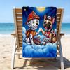Firefighter Puppies Paw Saving The Day Microfiber Beach Towel, Lightweight And Quick-Dry, for Summer Travel, Beach Essential, Swimming Pool