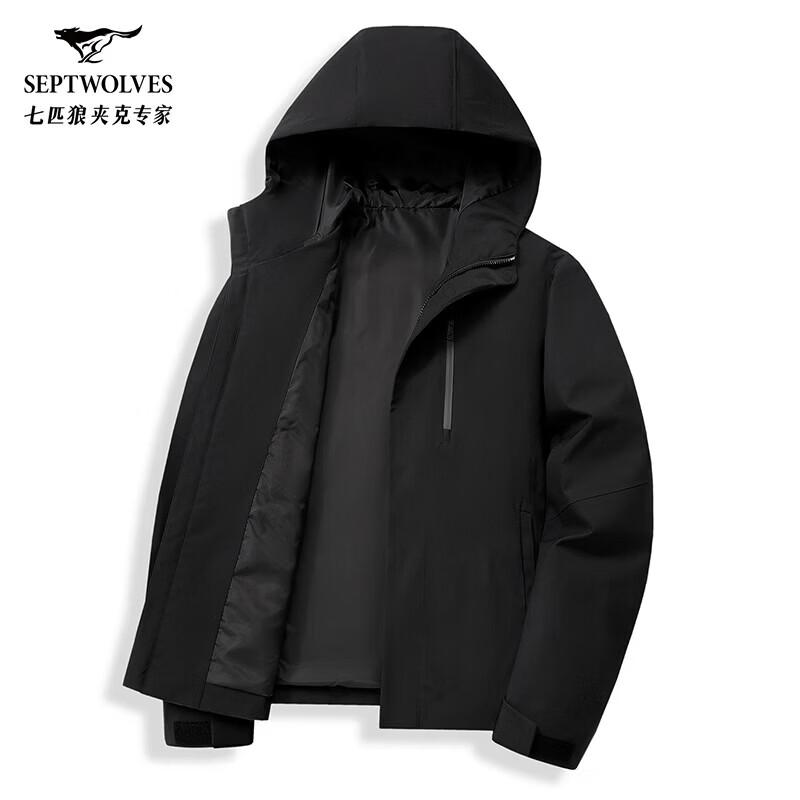 Septwolves Men s Hooded Windproof Business Casual Jacket XL