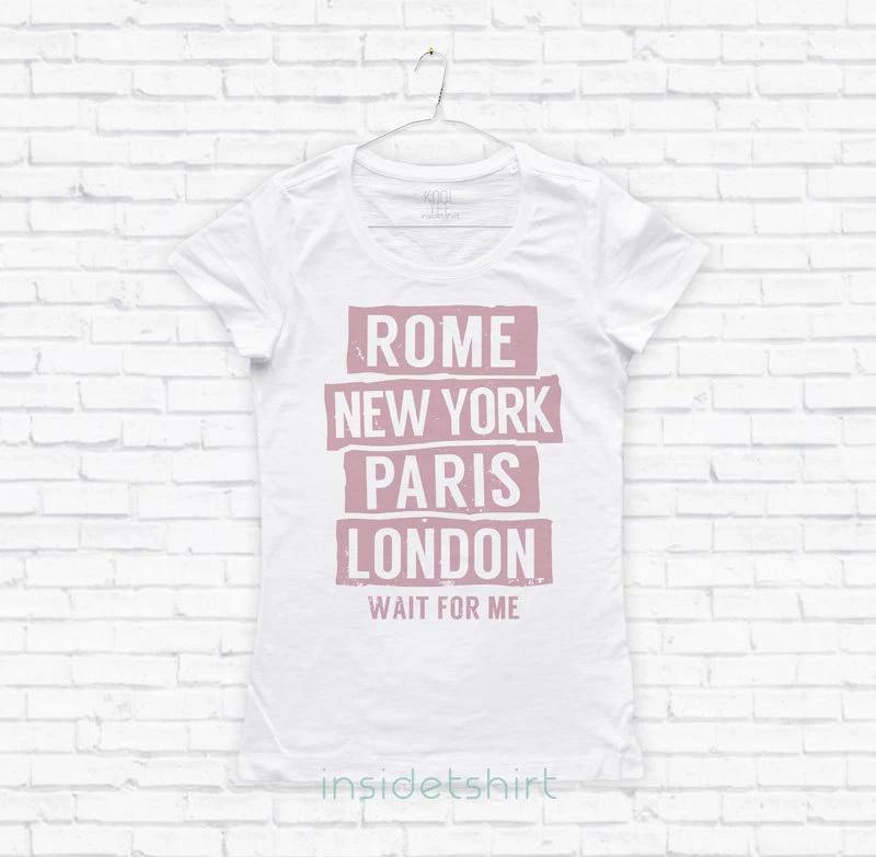 CITY LOVER T-SHIRT women s travel jersey Rome New York Paris London T-SHIRT GIRL 4XL