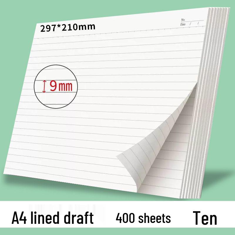 Škrábací papír pro postgraduální zkoušky, vysokoškolské a středoškolské studenty, 2000 listů, A4 náčrtník, prázdný B5 kalkulační papír.