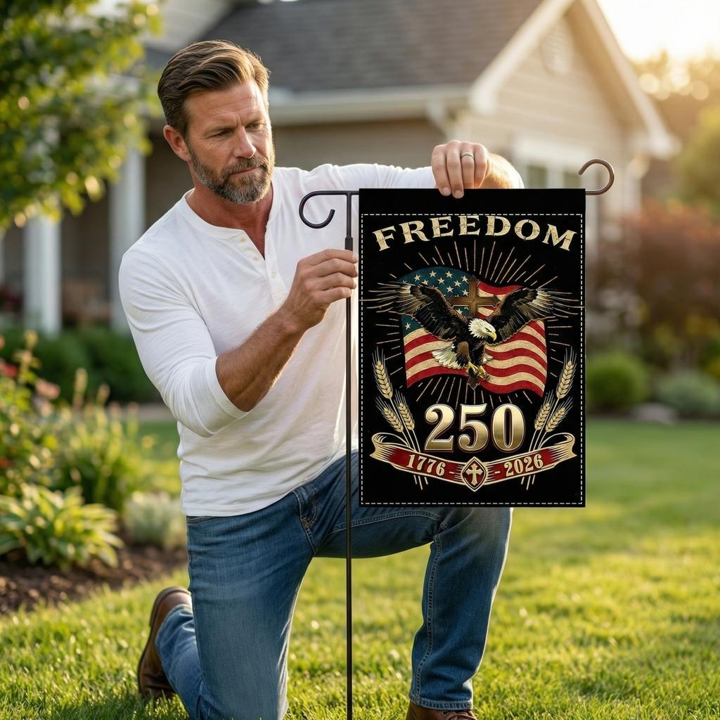 The People 1776-2026 Flag Memorial Day Patriotic 250th Birthday 250 Years United States Indoor Garden Decoration (250 YEARS)
