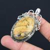 Daughters Day Sale Sterling Silver Natural Picture Jasper Mother Pendant Jewelry