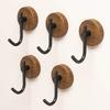 Self-adhesive New Simple Solid Wood Hook Walnut Hanging Hanger Bathroom Wall Hook Bedroom Coat Storage Rack Home Towel Key Decor