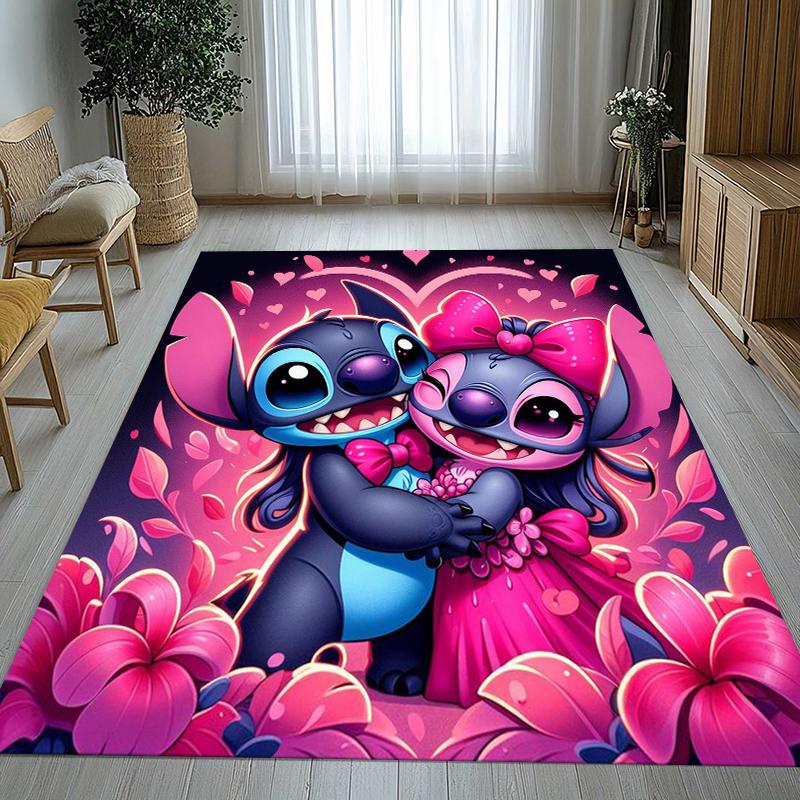 Tappeto da Salotto Antiscivolo con Disegno di Mostro Kawaii a Punti S, Morbido Tappeto per Camera da Letto, Stanza dei Giochi dei Bambini, Divano, Zerbino Decorativo per la Casa, Regalo
