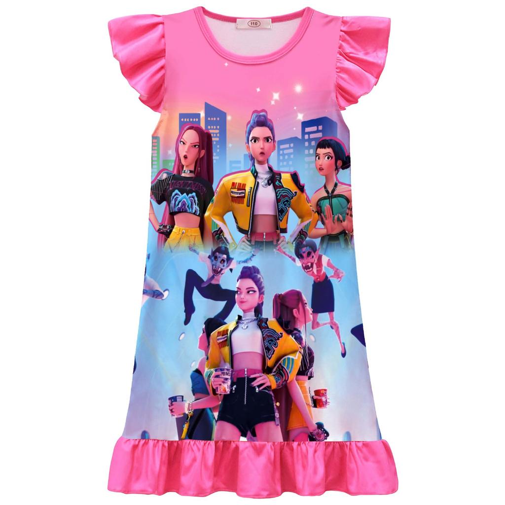 New Witch Hunt Group Printed Costume Medium University Boy Feifei Sleeve Ruffled Nightdress
