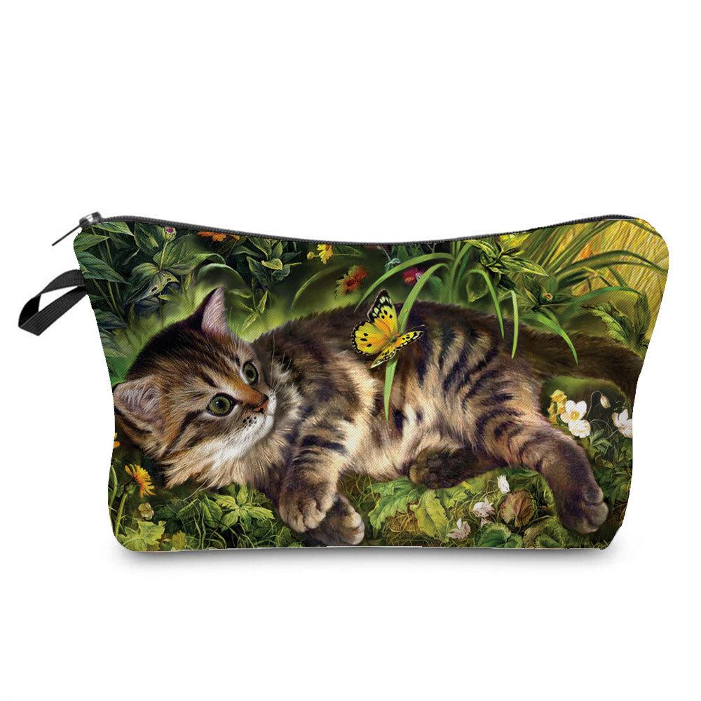 Women Cat Print Cosmetic Bag Toiletries Organize Travel Storage Case  6429