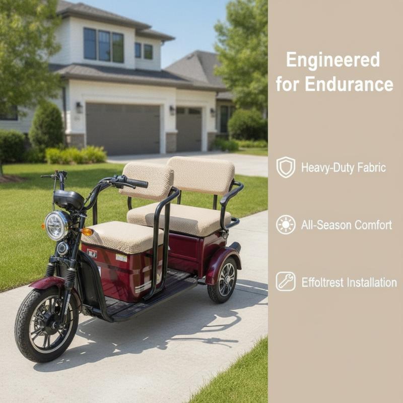 Electric Vehicle Seat Cushion Cover All-Inclusive Stain Repellent Easy Installation Protector for Electric Tricycle