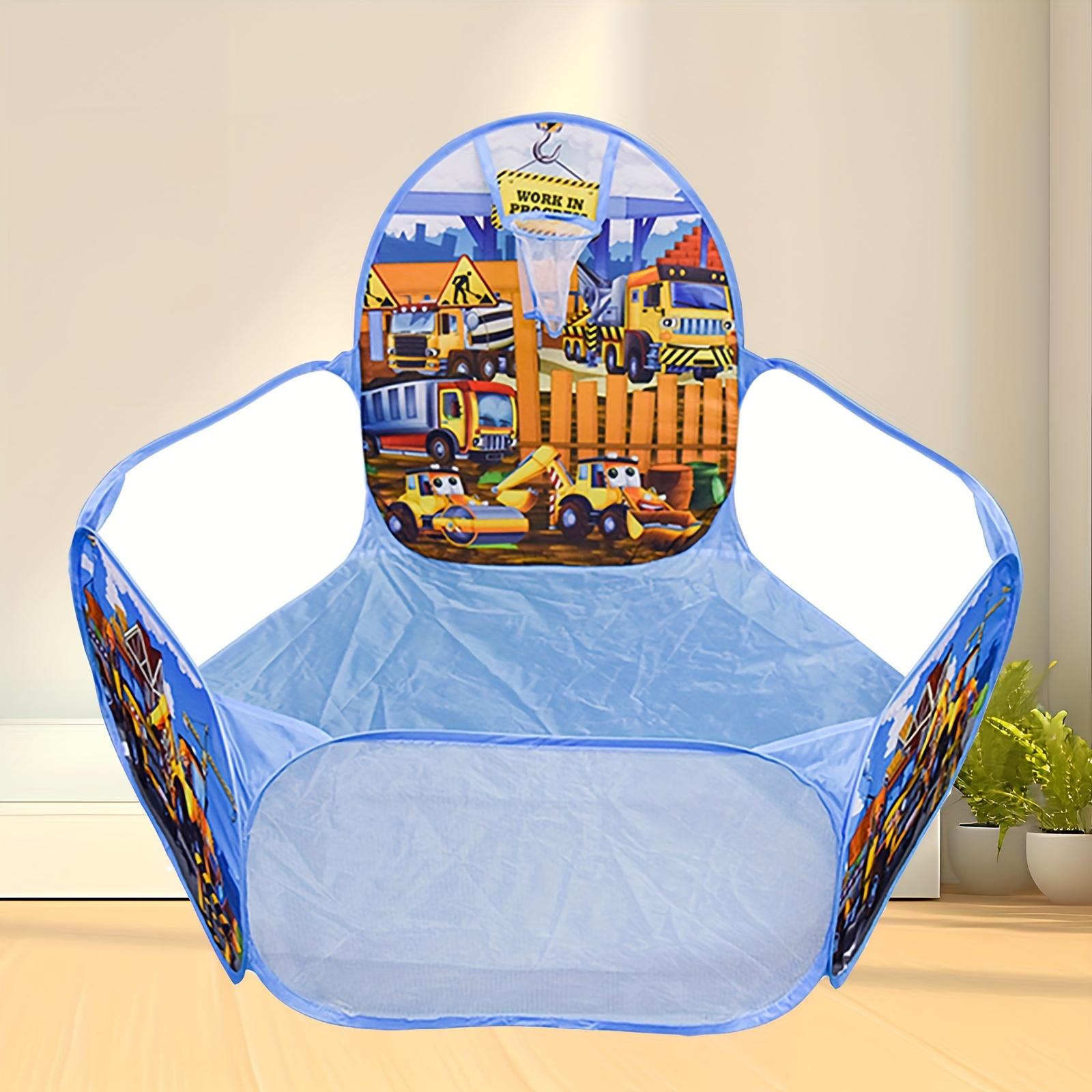 

1PC Foldable Polyester Indoor Basketball Hoop Play Tent Ball Pit Ocean Engineering Theme Portable Toy Game Enclosure Youngsters синій
