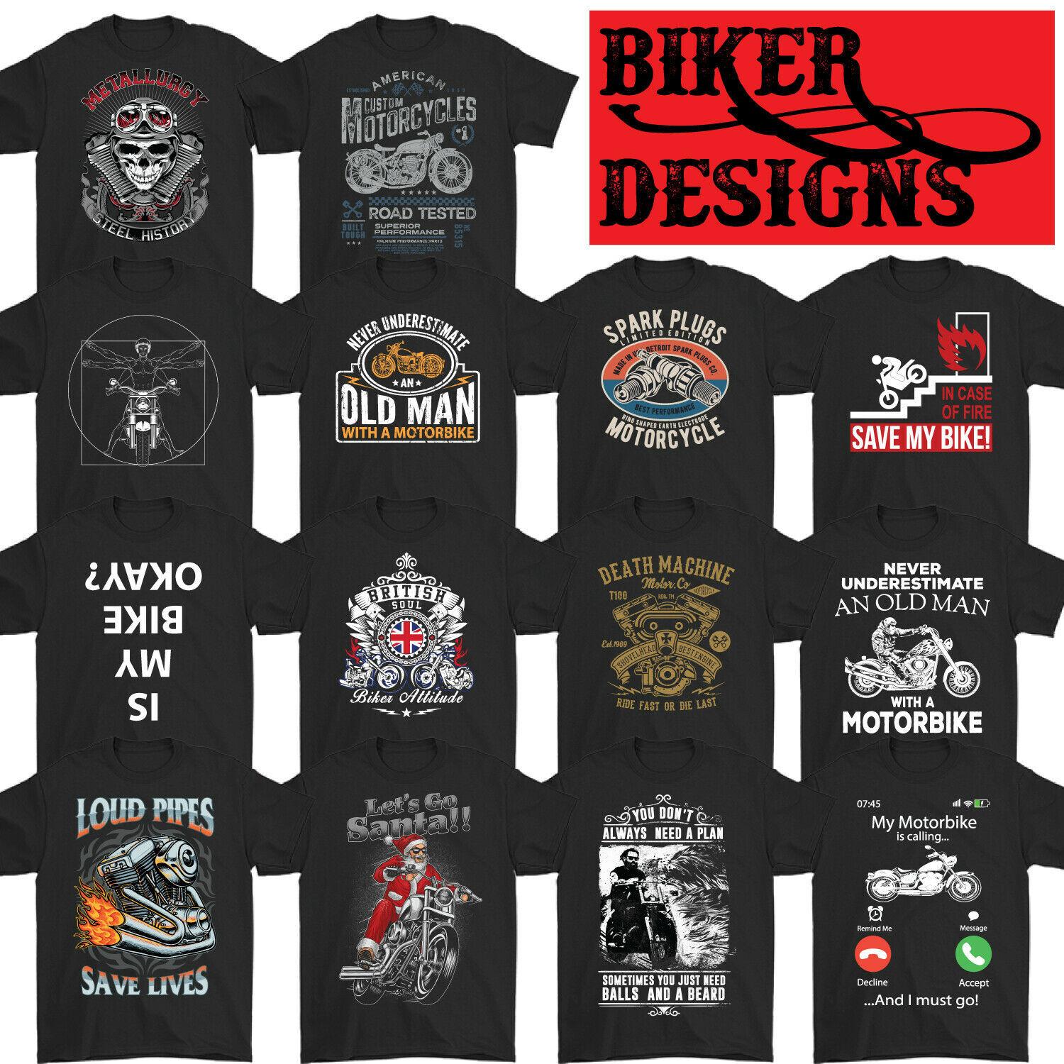 

26 BIKER T-SHIRT Motorbike Motorcycle Cafe Racer Chopper Bike Mens Funny Skull Top Unisex T-Shirt XXXXL