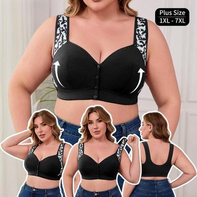 0XL-7XL Podprsenka s předním zapínáním Nadměrná velikost Bez kostic Tílko Spodní prádlo