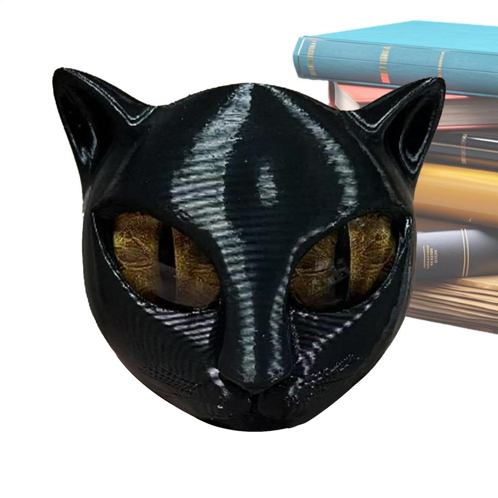 Luxury Black Cat Sculpture ABS Cat Head Sculpture Decor Kitten Art Piece Desk Decorations Office Desk Christmas Halloween Gifts