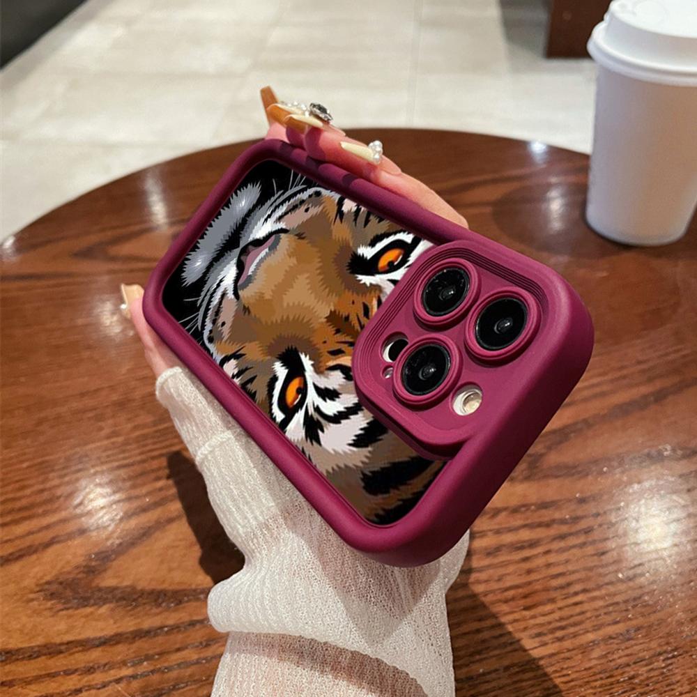 LZ30 Tiger Lion Cat Silicone Phone Case for Samsung A15 A35 S24 S23 Ultra S22 S21 Plus S20 FE A05 A06 A54 A55 A53 A14 M15 Shockproof Back Cover