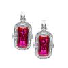 Luxury Red Corundum Pendant & High-Carbon Diamond Blue Spinel Earrings Set