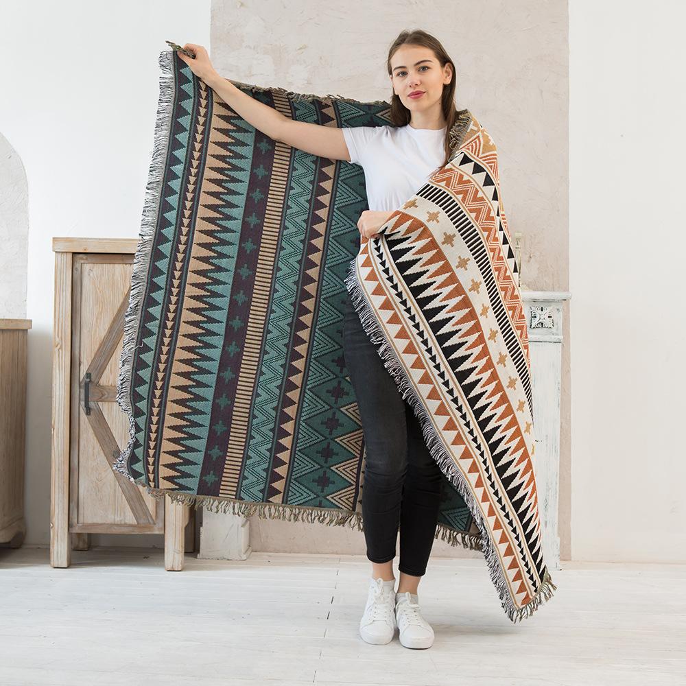 Four Seasons Blanket Navajo Ethnic Line Blanket Soft Comfortable Sofa Towel Thickened Geometric Sofa Cover