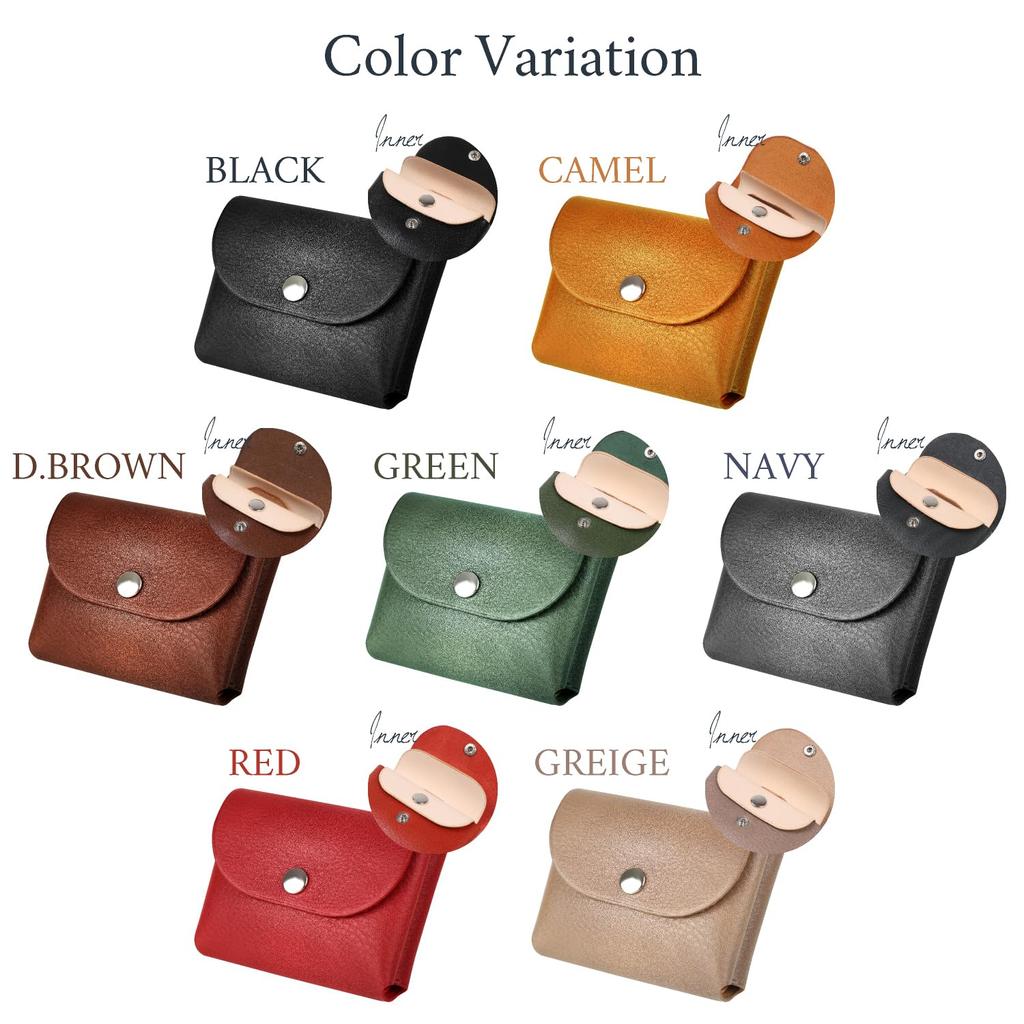 Mini-Portemonnaie für Damen aus Rindsleder (Kamel) - Hält Scheine gerade