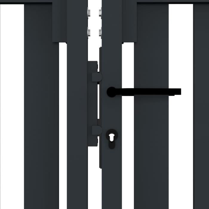 Portail de clôture - vidaXL - Double porte - Acier enduit de poudre - 306x220 cm - Anthracite
