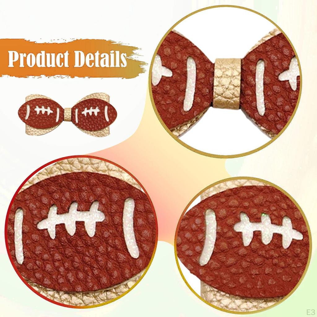 Football Hair Bow Clip Casual Child for Girls Sports Meet Themed Accessory