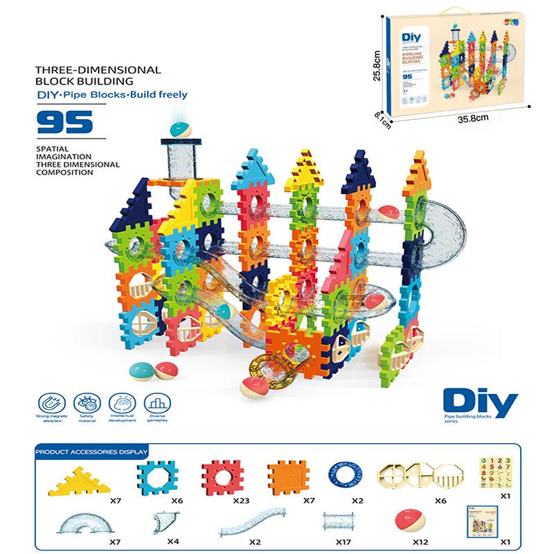 Children s Rolling Ball Track: Puzzle Building Blocks for Boys & Girls
