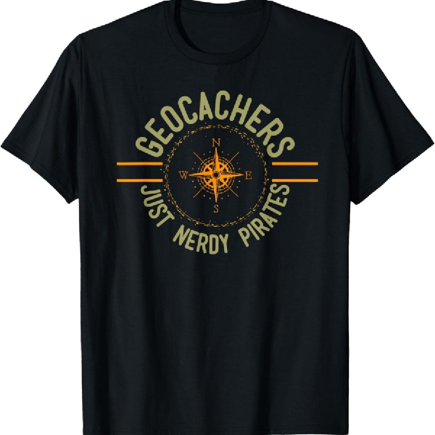 

Funny Geocaching Geocachers Just Nerdy Pirates T-Shirt XXXXXL чорний