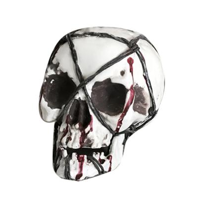 Przerażająca krwawa żelazna moda owinięta drutem strona główna czaszka szkielet duch dekoracja dom rekwizyt halloweenowy