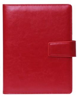 A5 6-Ring Notebook with 100 Sheets PU Leather Spiral Bound College Diary Featuring Phone Holder and Pockets Style Loose-leaf