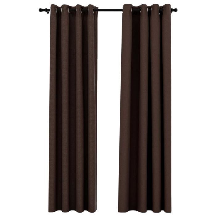 VidaXL Blackout Curtains Linen Look with Eyelets 2pcs Taupe 140x245cm